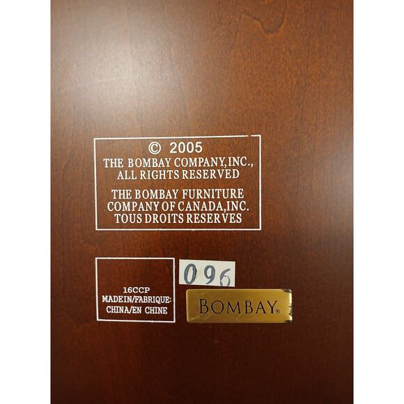 2005 Bombay Company Jewelry Chest 15x9 Compartment Drawers Cherry Wood Vintage - Picture 14 of 16